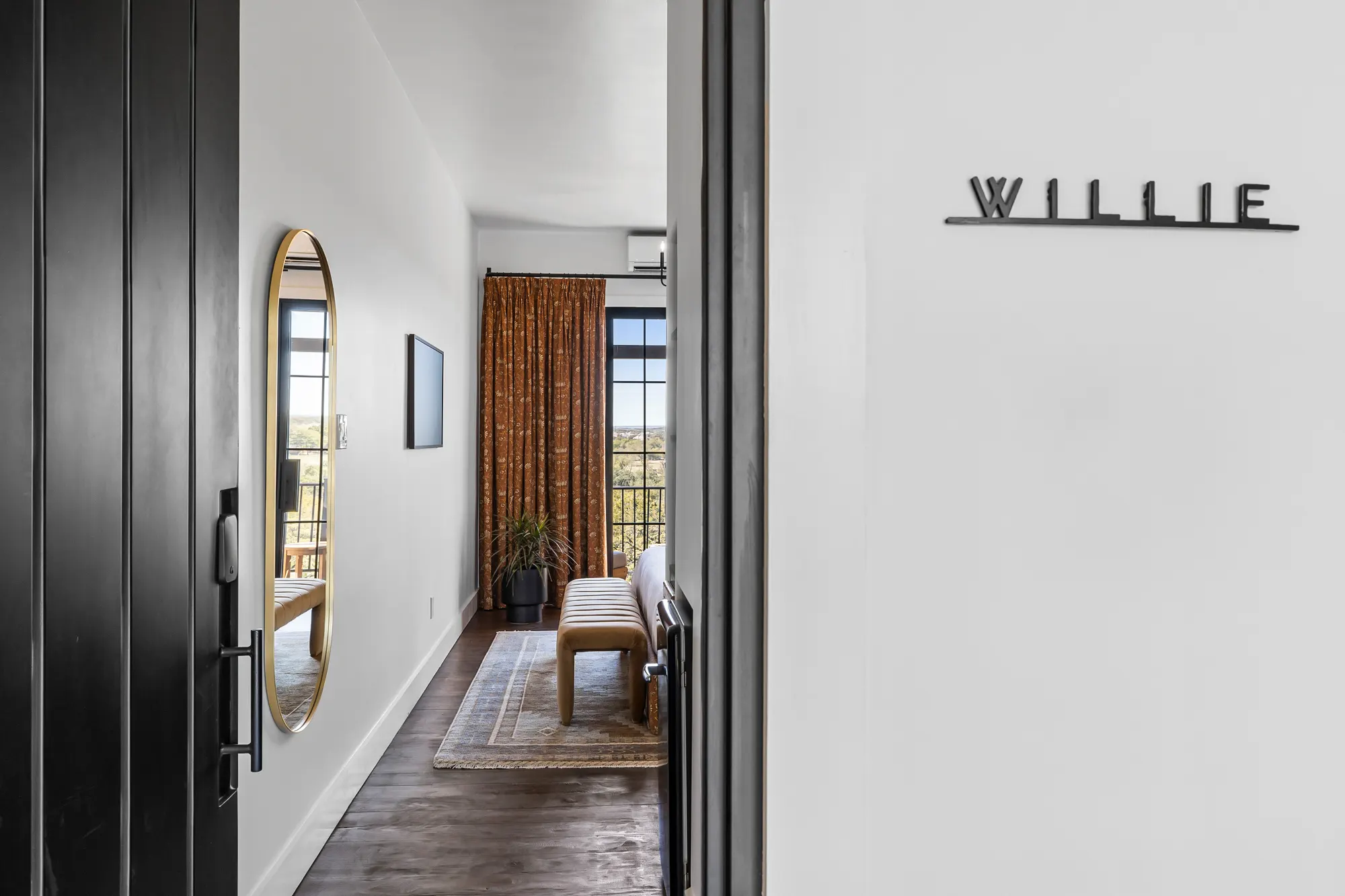The Willie room door, open onto the hallway, Gruene River Inn